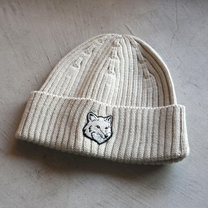 メゾンキツネ ニット帽 MAISON KITSUNE ボールド フォックスヘッド ビーニー BOLD FOX HEAD BEANIE ブラック/ネイビー/アイボリー ３色展開 2024春夏新作｜charger｜05