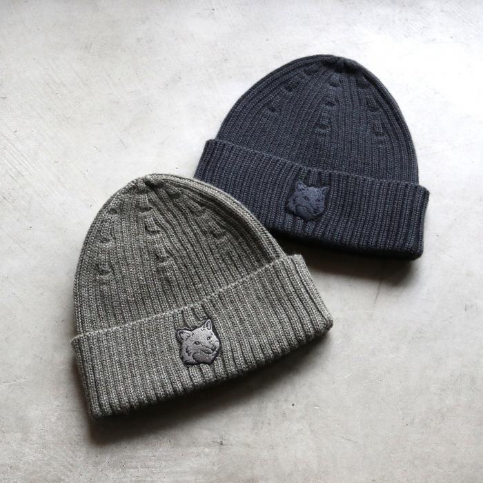 MAISON KITSUNE（メゾン キツネ） ニット帽 ボールド フォックスヘッド