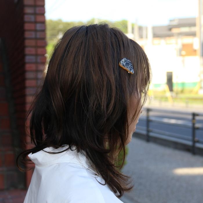 ククシュゼット 正規商品 ヘア アクセ ピン かわいい 海 夏 フランス ギフト  Coucou Suzette ムール貝 クリップ Mussel Hair Clip グレー Gray｜charger｜14