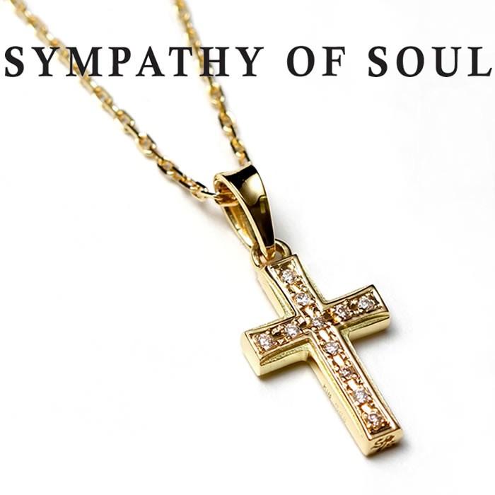 SYMPATHY OF SOUL クリスマスモデル Small Gravity Cross Necklace K18ＹG Diamond スモールグラビティクロスネックレス K18ゴールド ダイヤ  Safari 掲載モデル｜charger