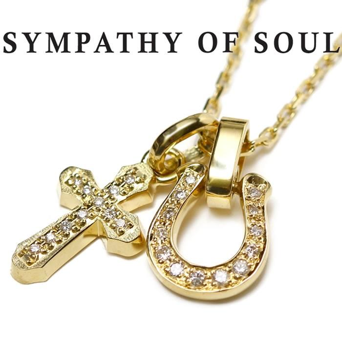 シンパシーオブソウル ネックレス ホースシュー クロス K18 ゴールド ダイヤ SYMPATHY OF SOUL K18YG Diamond  Horseshoe × Cross × Square Chain 1.3mm : p1109y8dp1502y8d :  Charger.web-store