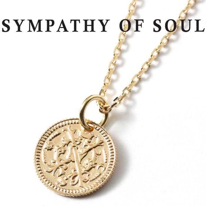 シンパシーオブソウル ネックレス SYMPATHY OF SOUL Bless Coin Charm K10YG × Chain 1.3mm 無限 ブレス コイン チャーム K10 ゴールド チェーンセット｜charger