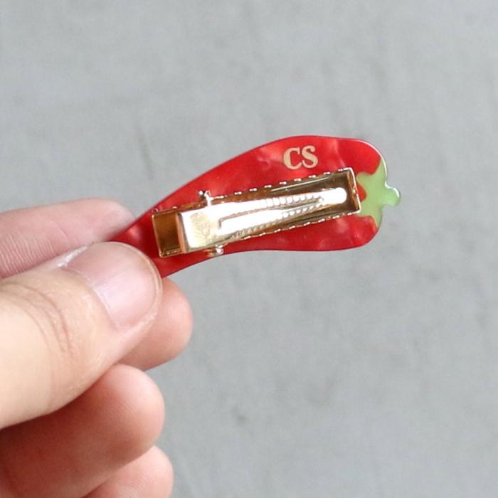 ククシュゼット 正規商品 ヘアアクセ クリップ ピン かわいい 個性的 Coucou Suzette 唐辛子 チリペッパー ヘア クリップ