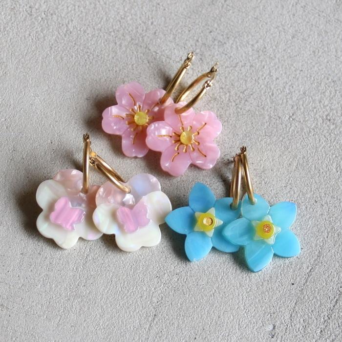 ククシュゼット 正規商品 ピアス レディース 両耳用 花 かわいい