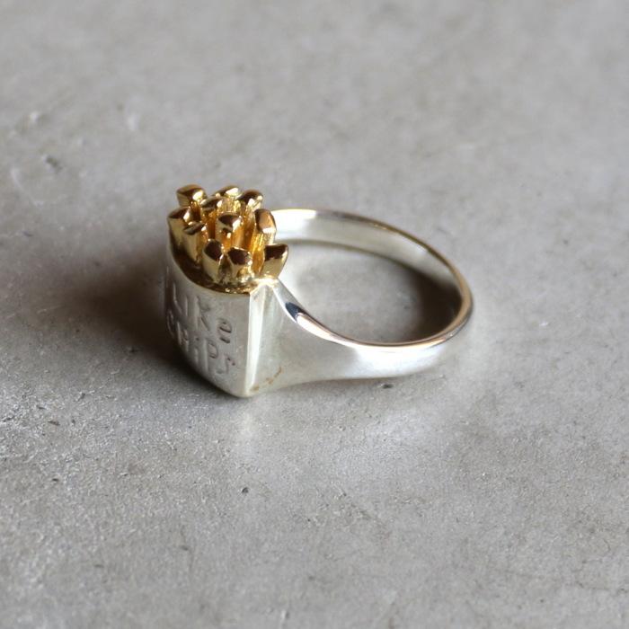 Poly Things 正規取扱 ポリーシングス リング アクセサリー ギフト チップス ポテト リング  I Like Chips Ring シルバー×ゴールド Silver×Goldの画像
