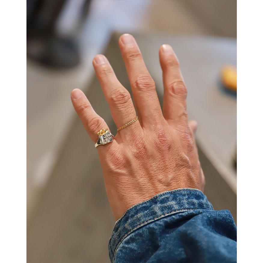 Poly Things 正規取扱 ポリーシングス リング アクセサリー ギフト チップス ポテト リング  I Like Chips Ring シルバー×ゴールド Silver×Goldの画像