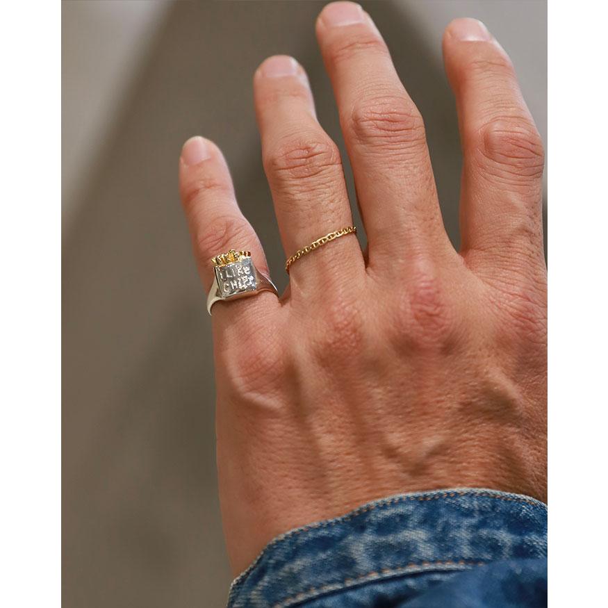 Poly Things 正規取扱 ポリーシングス リング アクセサリー ギフト チップス ポテト リング  I Like Chips Ring シルバー×ゴールド Silver×Goldの画像