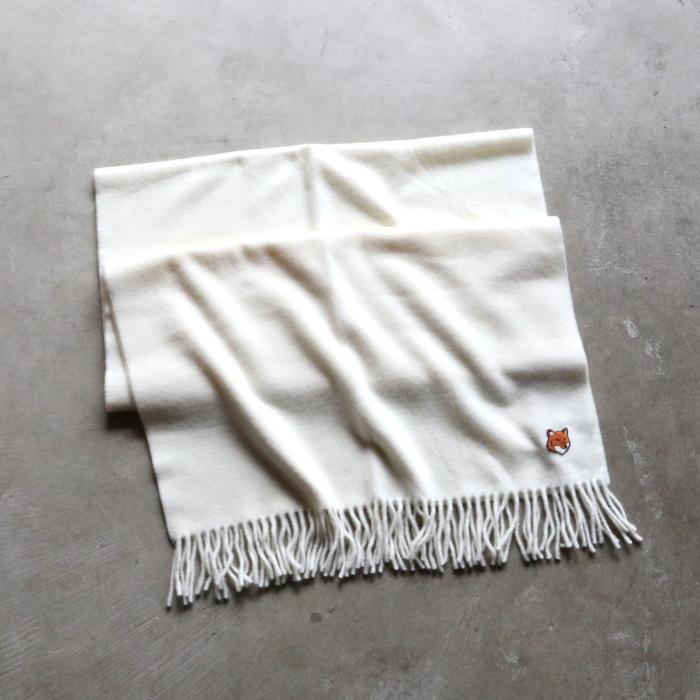 MAISON KITSUNÉ アイボリー ホワイト　マフラー MAISON KITSUNÉ アイボリー ホワイト マフラー