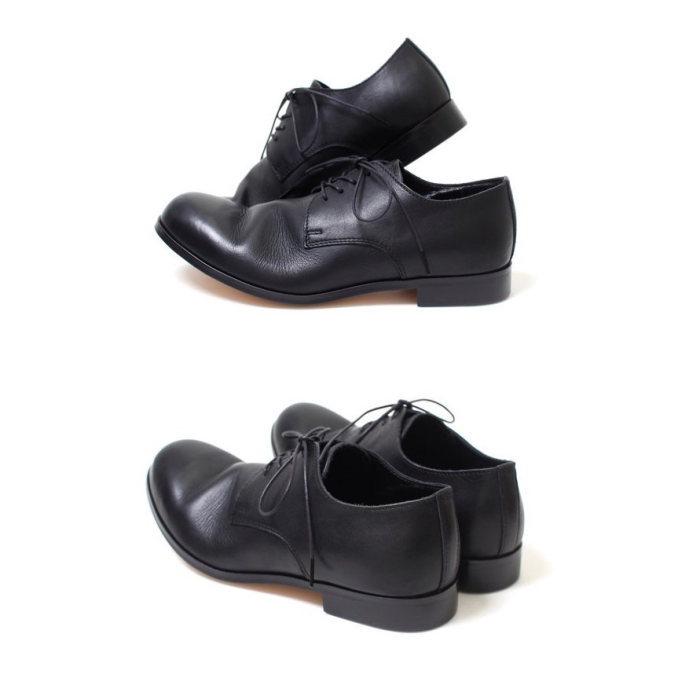 PADRONE パドローネ 再入荷完了 DERBY PLAIN TOE SHOES BLACK ダービー プレーントゥシューズ ブラック｜charger｜03