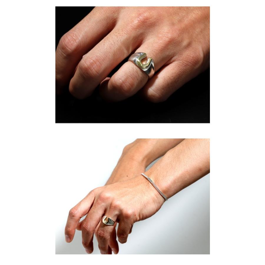 SYMPATHY OF SOUL シンパシーオブソウル Horseshoe Amulet Combination Ring Silver×Brass ホースシューアミュレットコンビネーションリング シルバー 真鍮 SYMPATHY OF SOUL シンパシーオブソウル Horseshoe Amulet Combination Ring Silver×Brass ホースシューアミュレットコンビネーションリング シルバー