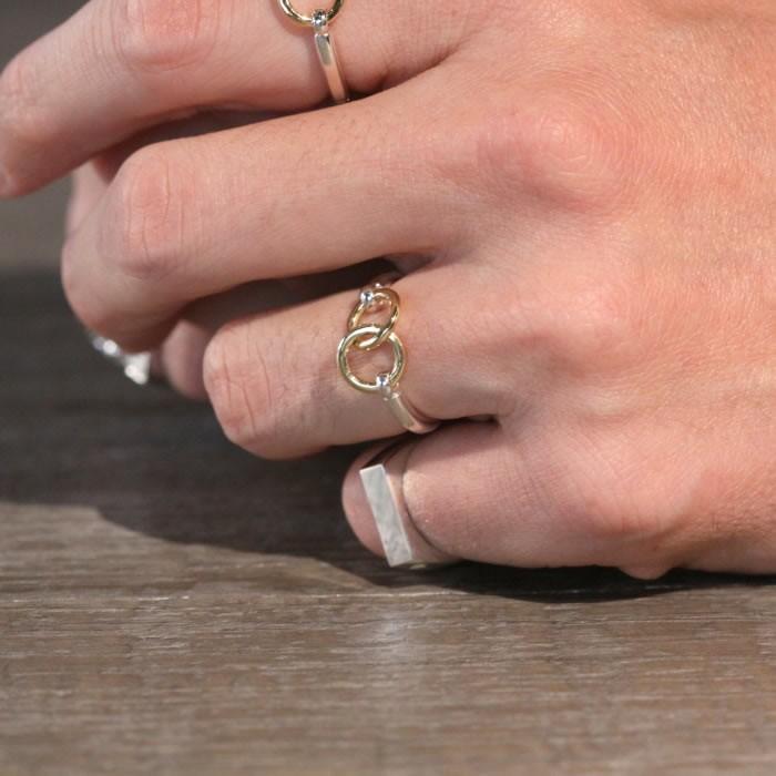 シンパシーオブソウル リング SYMPATHY OF SOUL Unity Double Ring SILVER BRASS ユニティー ダブル リング シルバー 真鍮の画像