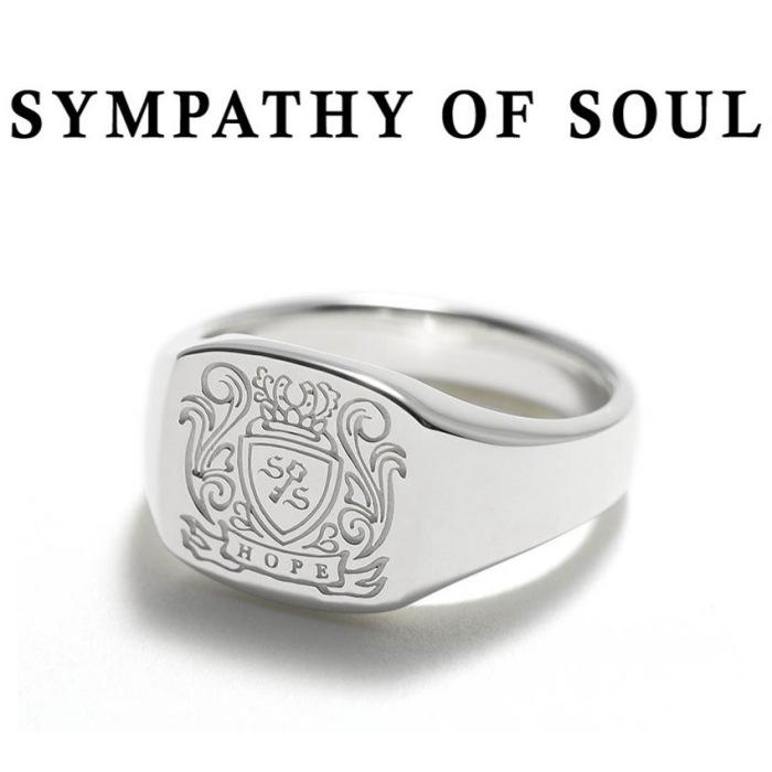SYMPATHY OF SOUL シルバー ダイヤ シグネット リング 20号 Sympathy of Soul（シンパシーオブソウル） リング メンズ レディース