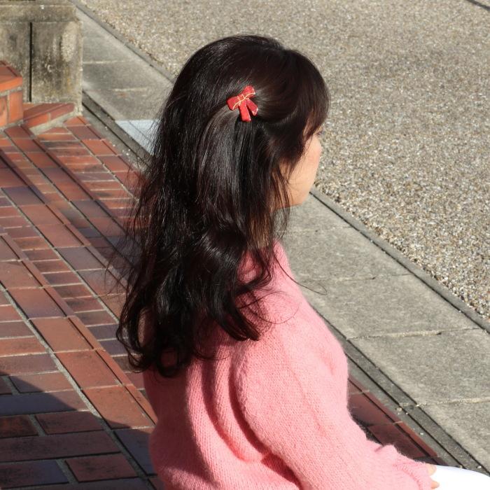 ククシュゼット 正規商品 ヘア アクセ クリップ かわいい リボン