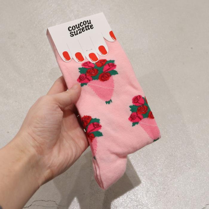 ククシュゼット 正規商品 靴下 ギフト 可愛い 花 バラ 個性的 フランス