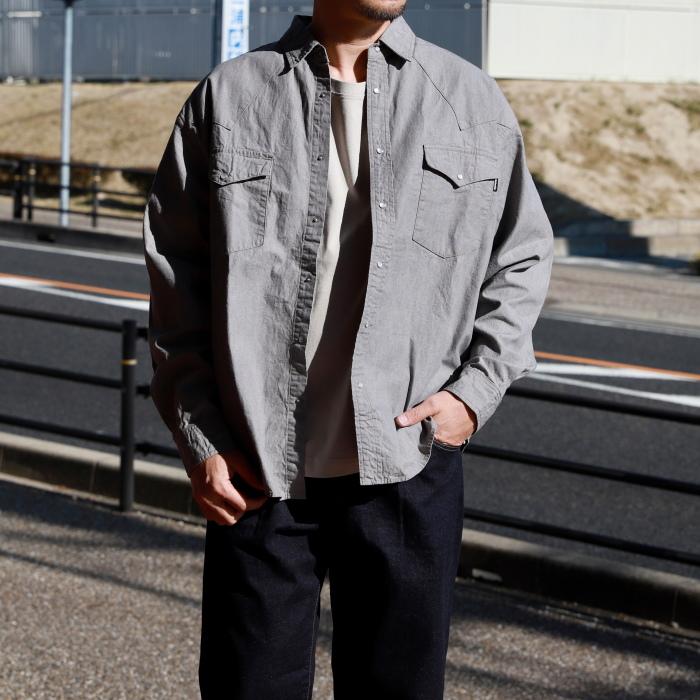 ROTTWEILER（ロットワイラー） 長袖 シャツ グレー デニム シャツ R9