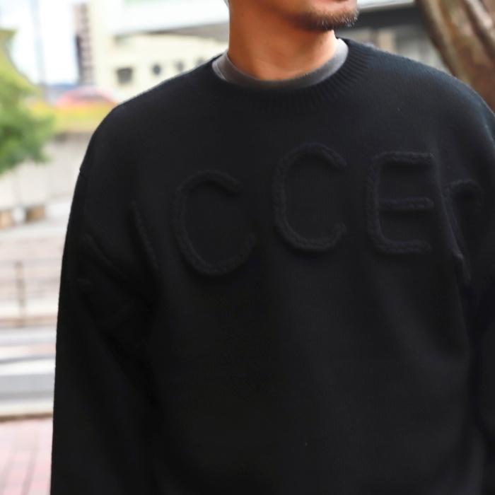 SON OF THE CHEESE ポロネックニット M ブラック BORDER POLO #BLACK 