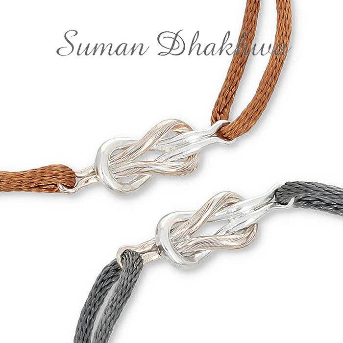 人気の商品 スーマンダックワ ブレス Suman Dhakhwa エターナル ノットコード ブレスレット モクメ×シルバー 木目金 Eternal Knot Cord Bracelet MOKUME × Silver