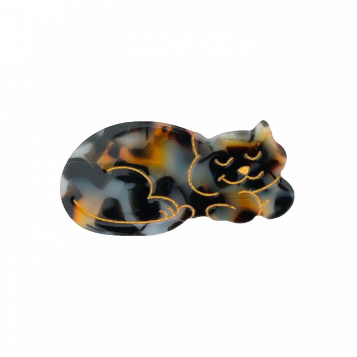 ククシュゼット 正規商品 ヘアアクセ クリップ ピン 猫 サビ猫