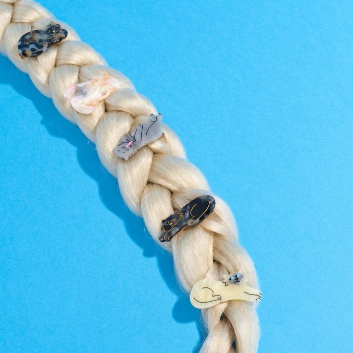 ククシュゼット 正規商品 ヘアアクセ クリップ ピン 猫 サビ猫 Coucou