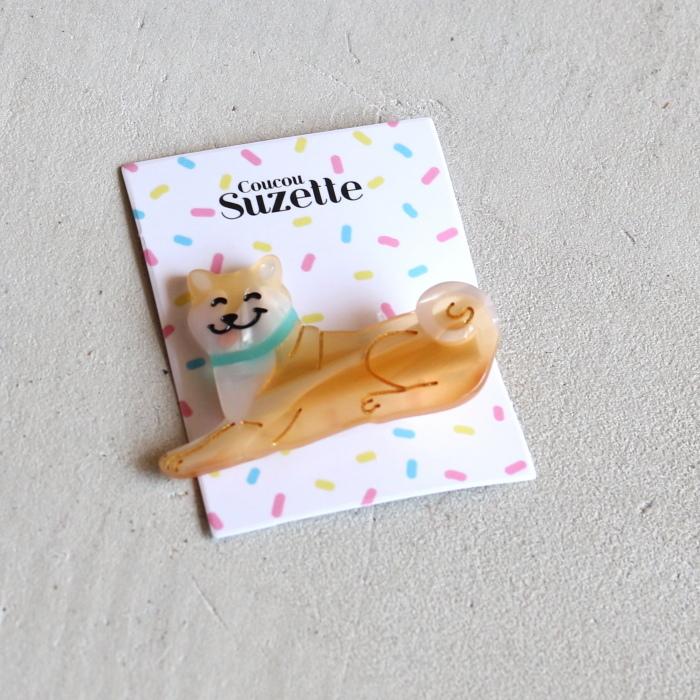 ククシュゼット 正規商品 ヘアアクセ クリップ ピン 犬 柴犬 Coucou