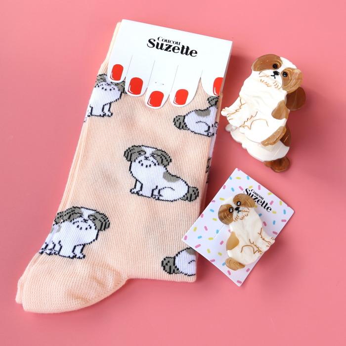 ククシュゼット 正規商品 靴下 レディース おしゃれ かわいい 犬