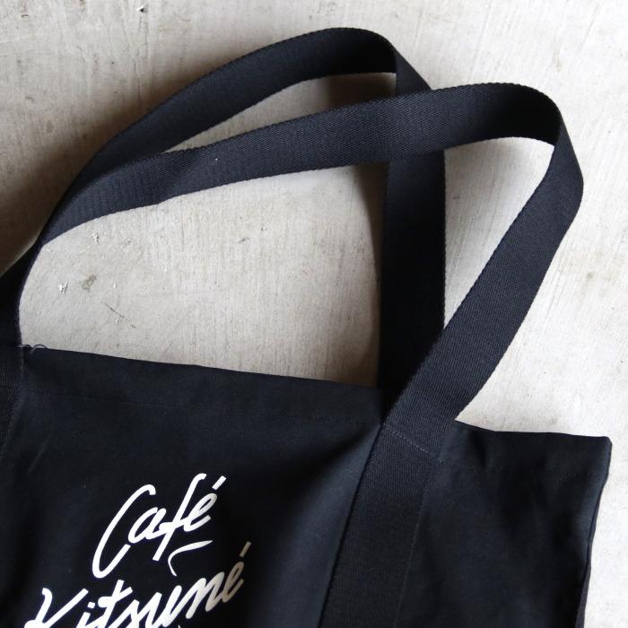 メゾンキツネ トートバッグ MAISON KITSUNE カフェ キツネ コーヒーカップ トートバッグ CAFE KITUNE COFFEE CUP TOTE BAG ブラック BLACK 2024春夏新作｜charger｜03