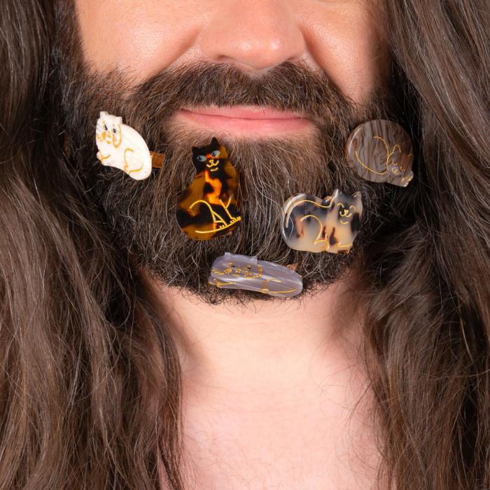 ぐでねこチャンとチョコケーキ　ヘアクリップ　トラネコ ぐでねこチャンとチョコケーキヘアクリップトラネコ