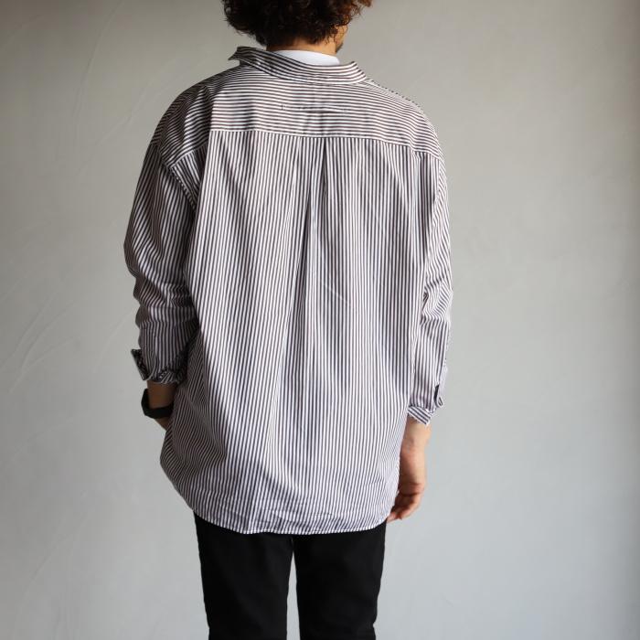 ティッカ メンズ レディース シャツ Ticca スクエアビッグストライプシャツ Square Big Stripe Shirt ブラウン Brown 秋冬新作 Tbka152br Charger Web Store 通販 Yahoo ショッピング
