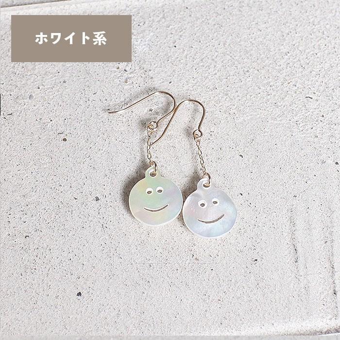 MONTCLAIR アクセサリー モントクレア シェルピアス Shell Pierce ニコちゃん ホワイト ブラック 2色展開 ...