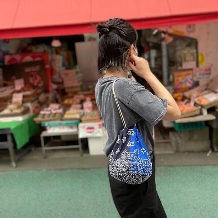 TRIBECA 巾着 バッグ バンダナ柄 おしゃれ トライベッカ バンダナ 巾着