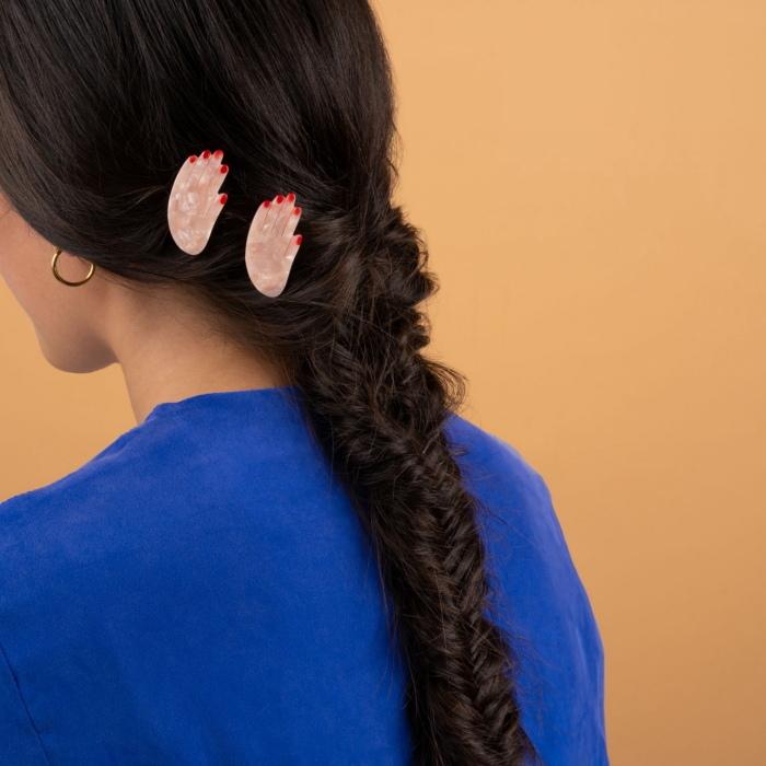 ククシュゼット 正規商品 ヘアアクセ ピン ヘアピン 手 個性的 おしゃれ Coucou Suzette  ハンド クリップ Hand Hair Clip ホワイト White｜charger｜02