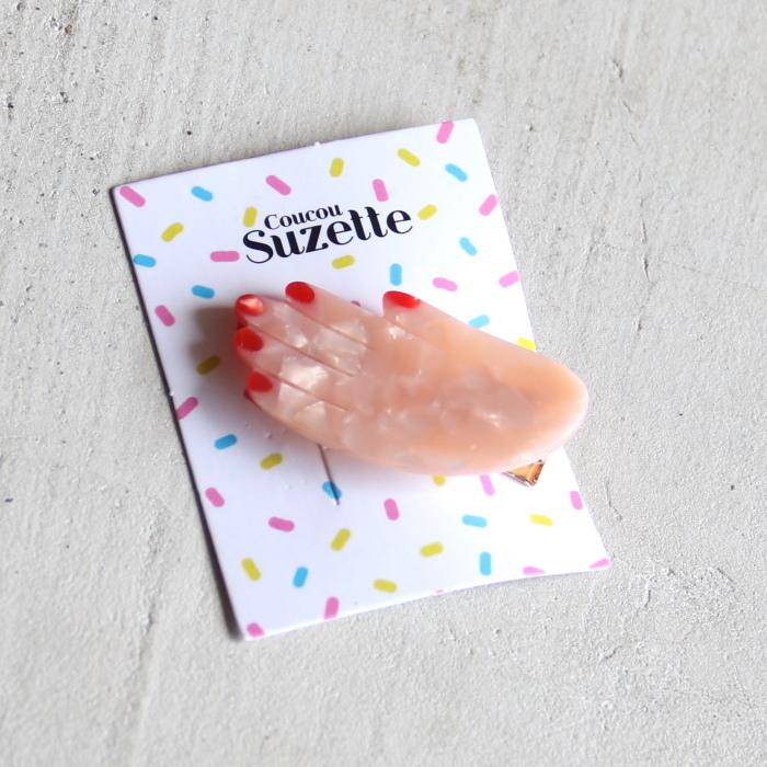 ククシュゼット 正規商品 ヘアアクセ ピン ヘアピン 手 個性的 おしゃれ Coucou Suzette  ハンド クリップ Hand Hair Clip ホワイト White｜charger｜12