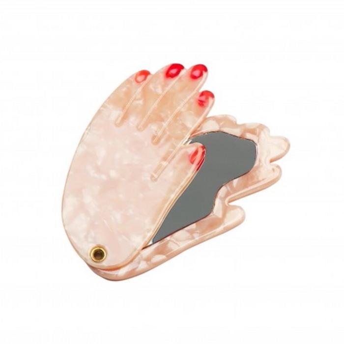 ククシュゼット 正規商品 手鏡 コンパクト ミラー スライド式 ミニ 手