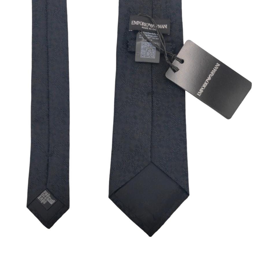 未使用タグ付 アルマーニ ネクタイ 黒 ドット シルクジャガード