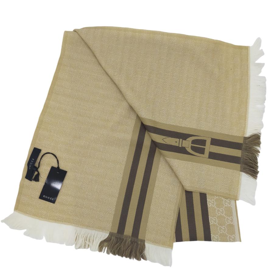 GUCCI（グッチ） スカーフ マフラー ベージュ ストライプ フリンジ