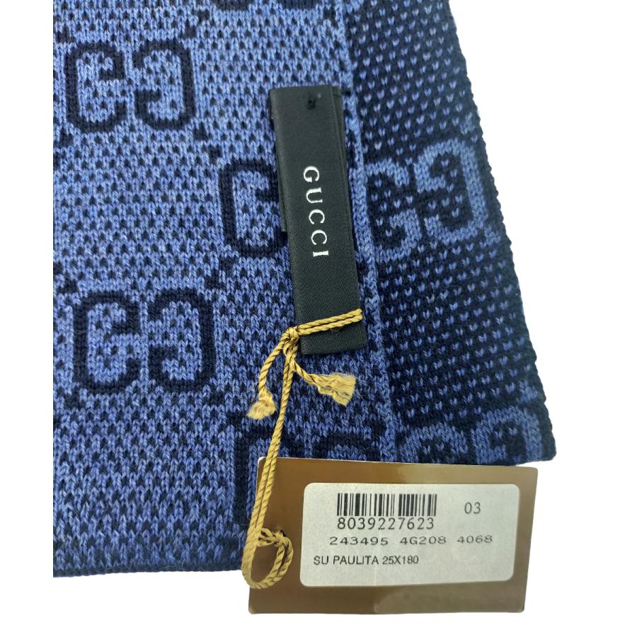 GUCCI GGロゴマフラー 青/オレンジ GUCCI GGロゴマフラー 青/オレンジ GUCCI グッチ マフラー