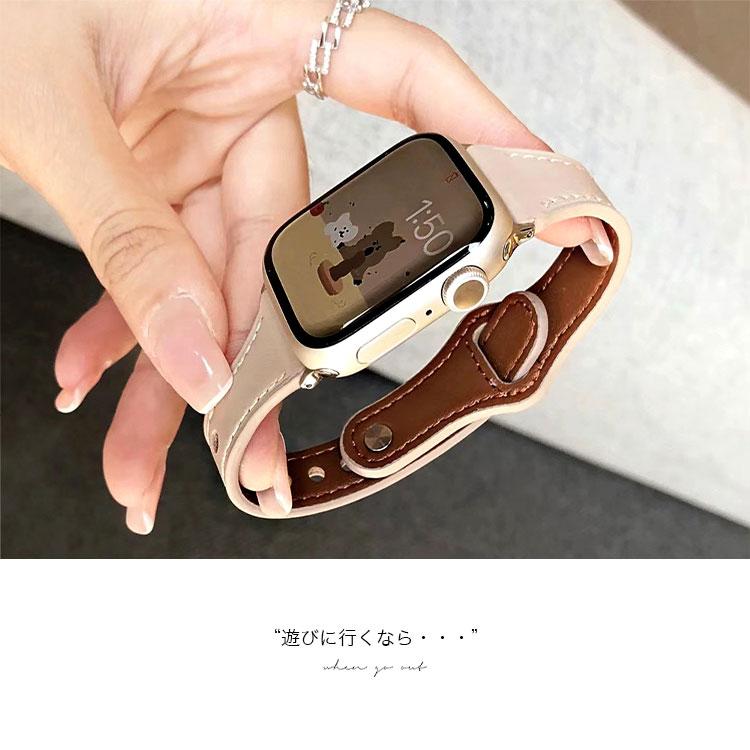 アップルウォッチ バンド ベルト レディース ワンタッチ レザーベルト