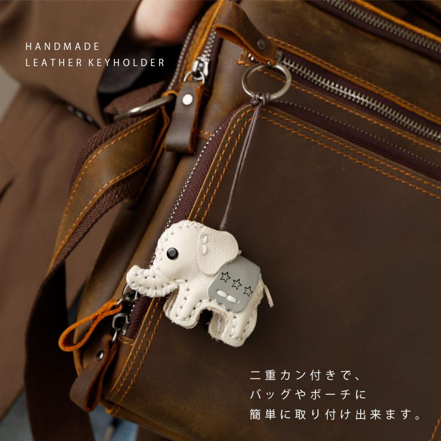 レザー キーホルダー 象 ゾウ エレファント プチギフト レディース