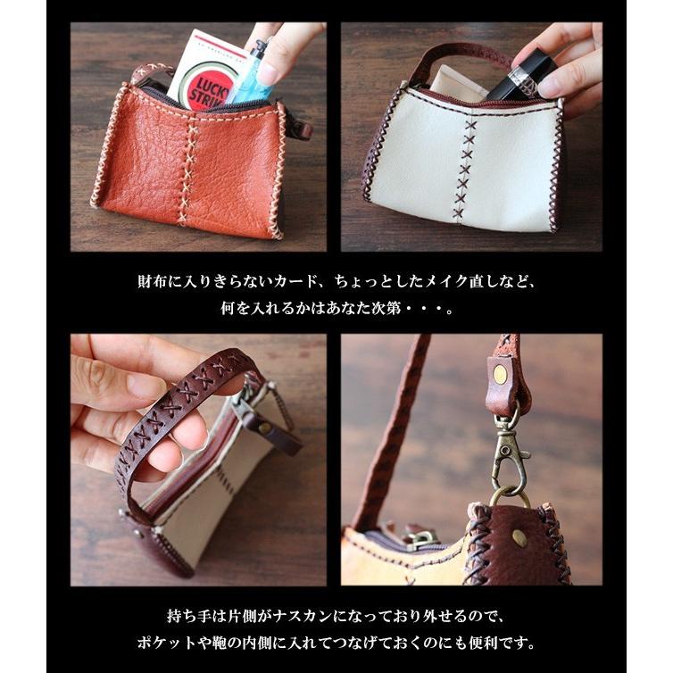 レザーポーチ マルチポーチ タバコケース 化粧ポーチ ミニバッグ 本革