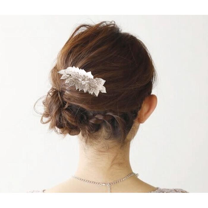 ヘアコーム リーフ ヘッドドレス ブライダル ヘアアクセサリー 髪飾り ヘアアクセサリー 髪留め 結婚式 お呼ばれ 入学式 卒業式 成人式 着物 和装｜charis-store-y｜08