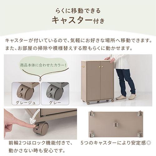 PUTUPUTU キッチンラック サイドワゴン キャスター付き 扉付き PUTUPUTU キッチンラック サイドワゴン キャスター付き 扉付き