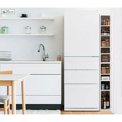 ぼん家具 【完成品】 キッチンラック 幅28 幅29 幅30 扉付き 隙間収納