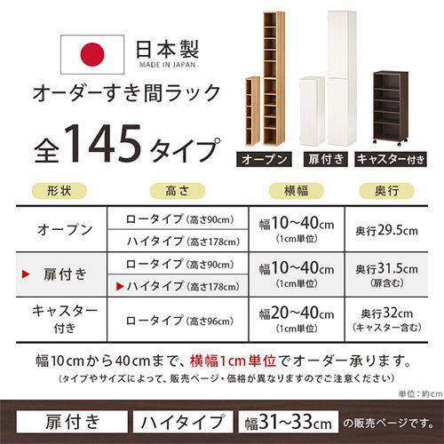 【完成品】 キッチンラック 幅31 幅32 幅33 扉付き 隙間収納 日本製 本棚 スリム 隙間ラック キッチン シェルフ 棚 調味料 スパイス ストッカー パントリー 本棚 キッチンラック 扉付き 日本製 スリム 隙間ラック シェルフ