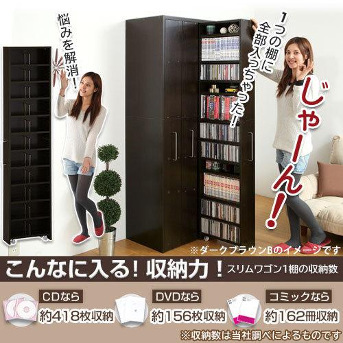 ぼん家具 【完成品】 本棚 収納棚 木製 薄型 漫画 コミック スリム 省