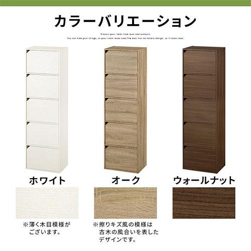 ぼん家具 【完成品】 本棚 書棚 扉付き 5段 カラーボックス ラック