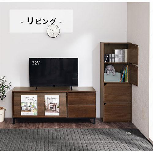 ぼん家具 【完成品設置付き】 本棚 書棚 扉付き 4段 カラーボックス