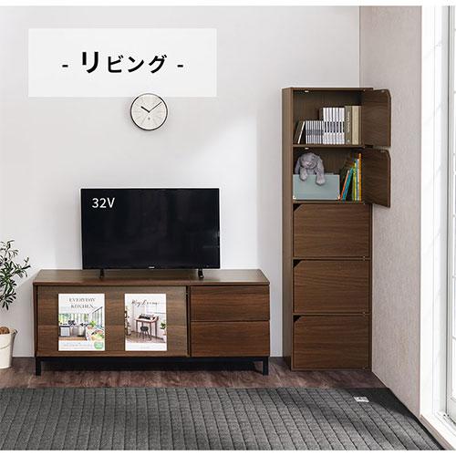 ぼん家具 【完成品設置付き】 本棚 書棚 扉付き 5段 カラーボックス