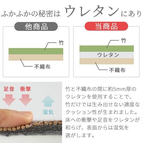 竹ラグ 4畳 3畳 カーペット ラグマット おしゃれ 厚手 ウレタン入り クッション 滑り止め 和風 畳 夏用 ひんやり オールシーズン_12