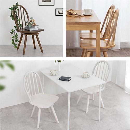 ぼん家具 回転椅子 ダイニングチェアー イス 1人掛け 単品 天然木 椅子