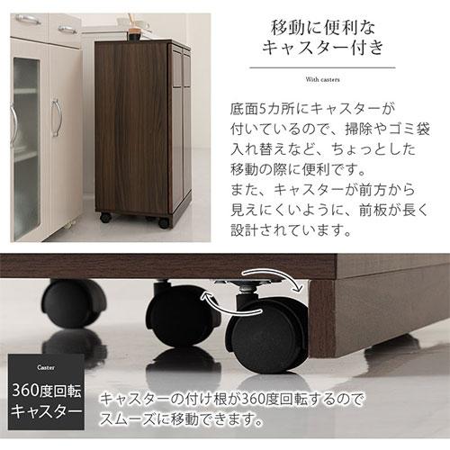 ぼん家具 【完成品】 薄型 2分別 ダストボックス おしゃれ 袋 見えない